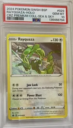 Pokemon Rayquaza Promo Holo SWSH029 Sea/Sky Crown Zenith Premium Coll. PSA 10 - Image 1