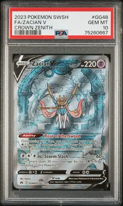 Zacian V #GG48 2023 Pokemon Sword And Shield Crown Zenith PSA 10 - Image 1