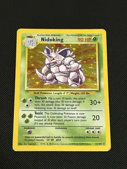 Pokemon TCG Nidoking Holo Rare Card 11/102 Base Set WOTC 1999 LP - /MP Condition - Image 3