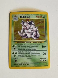 Pokemon TCG Nidoking Holo Card Base Set Unlimited Rare 11/102 1999 - Image 1