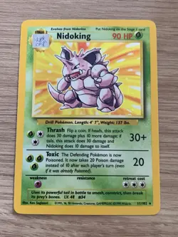 Pokemon Nidoking Holo Rare TCG Card Base Set 11/102, WOTC 1999 - Image 2