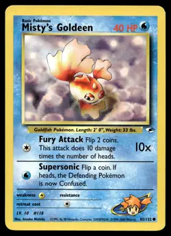 Misty's Goldeen (85) 085/132 Pokemon Gym Heroes Unlimited Non Holo (MP) - Image 1
