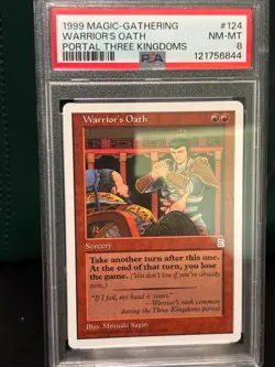 PSA 8 Warrior's Oath Portal Three Kingdoms Pk3 Graded MTG Magic the Gathering - Image 1