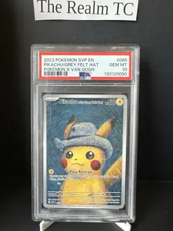Pokemon Pikachu with Grey Felt Hat 2023 SVP Promo Full Art PSA 10 #085 English - Image 1