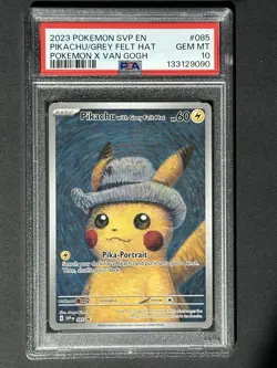 Pokemon Pikachu with Grey Felt Hat 2023 SVP Promo Full Art PSA 10 #085 English - Image 3