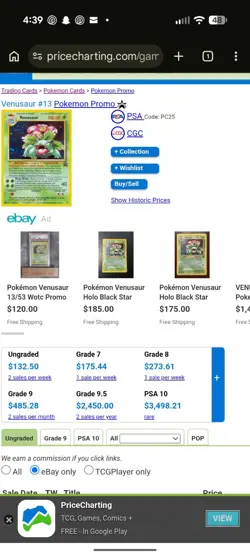 Pokemon TCG Venusaur WoTC Black Star Promo Holo - Image 2