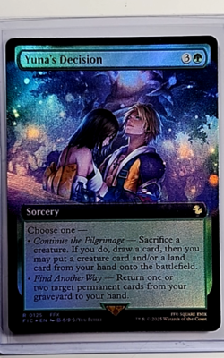 MTG Magic the Gathering Final Fantasy Commander Extended Art Foil Yunas Decision - Image 1