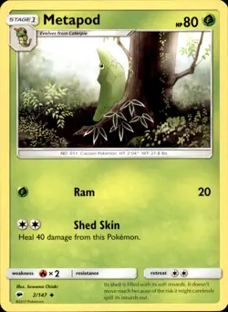 Metapod 2/147 Uncommon - Pokemon SM - Burning Shadows LP - Image 1
