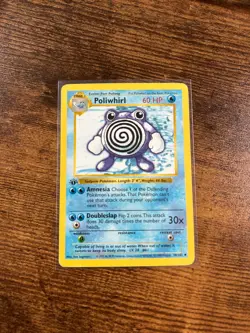 Pokemon 1st Edition Shadowless Poliwhirl 1999 WOTC 38/102 - Image 1