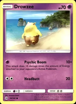 Drowzee 59/149 Common - Pokemon SM Base Set 2017 LP - MP - Image 1