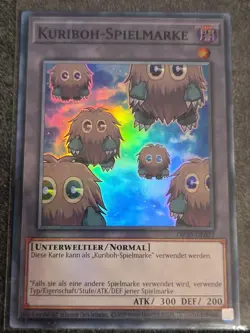 *German* YuGiOh Kuriboh Token OP30-EN027 super rare nm in hand - Image 1