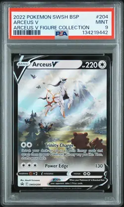 2022 POKEMON SWSH BLACK STAR PROMO ARCEUS V FIGURE COLL #204 ARCEUS V PSA 9 - Image 1