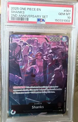 2025 ONE PIECE ENGLISH VERSION 2ND ANNIVERSARY SET Shanks PSA 10 TCG - Image 5