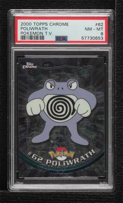 Poliwrath Topps Chrome Pokemon TV Animation Edition PSA 8 2000 - Image 1