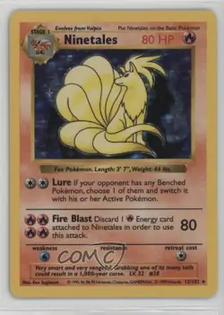 Ninetales Holo Shadowless Pokemon Base Set #12 1999 - Image 1