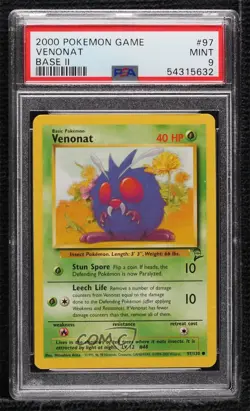 Venonat Pokemon Base Set 2 PSA 9 MINT 2000 - Image 1