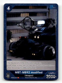 Godzilla Card Game MBT-MB92 modified (C) - G: Monsters Raid Again - Image 1