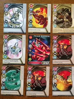 2006-2008 Bakugan Battle Brawlers Card Lot 14 Cards - Pyrus Fear Ripper & Metal - Image 2