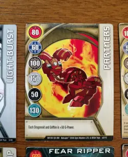 2006-2008 Bakugan Battle Brawlers Card Lot 14 Cards - Pyrus Fear Ripper & Metal - Image 5