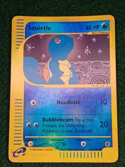 Pokemon Squirtle 132/165 Expedition Base Set Reverse Holo 40 HP Card 2002 - Image 3