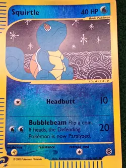 Pokemon Squirtle 132/165 Expedition Base Set Reverse Holo 40 HP Card 2002 - Image 4