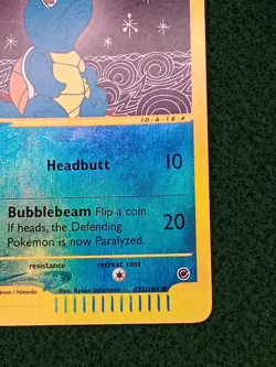Pokemon Squirtle 132/165 Expedition Base Set Reverse Holo 40 HP Card 2002 - Image 5