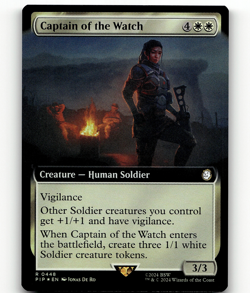 FOIL - MTG Captain of the Watch (Extended Art) - Universes Beyond: Fallout - Image 1