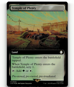 FOIL - MTG Temple of Plenty (Extended Art) - Universes Beyond: Fallout - Image 1