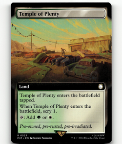 MTG Temple of Plenty (Extended Art) - Universes Beyond: Fallout - Image 1