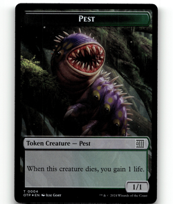 FOIL - MTG Mercenary Pest Double-Sided Token - Outlaws of Thunder Junction - Image 2