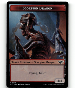 FOIL - MTG Mercenary Scorpion Dragon Token - Outlaws of Thunder Junction - Image 2