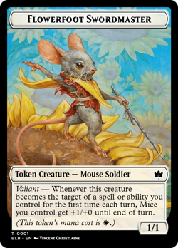 x4 Flowerfoot Swordmaster TBLB Bloomburrow MTG 1 TOKEN M/NM 4x - Image 1