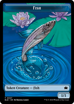 x1 Fish TBLB Bloomburrow MTG 7 TOKEN M/NM 1x - Image 1