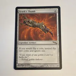 Magic: The Gathering Krark's Thumb Mirrodin Rare Legendary Artifact 190/306 - Image 1