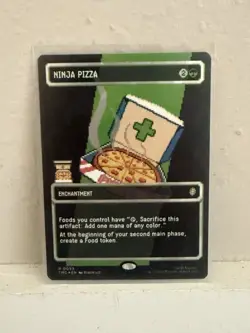 Ninja Pizza - Surge Foil - Borderless Teenage Mutant Ninja Turtles MTG Pixel Art - Image 1