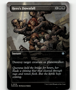 FOIL - MTG - Hero's Downfall (Borderless) #319 - Foundations - Image 1