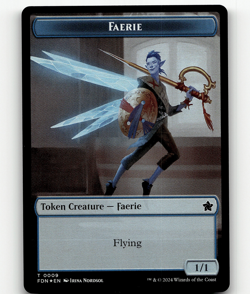 FOIL - MTG - Faerie Fish Doubled-Sided Token - Foundations - Image 1