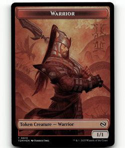 FOIL - MTG - Dragon (0011) Warrior Double-Sided Token - Tarkir: Dragonstorm - Image 2