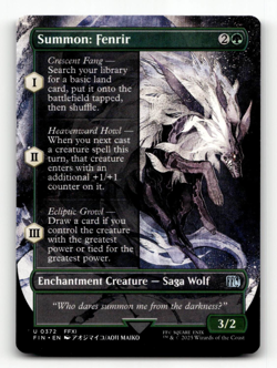 MTG - Summon: Fenrir (Borderless) #372 - FINAL FANTASY - Image 1