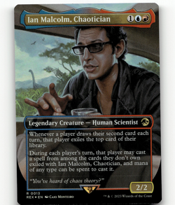 FOIL - MTG Ian Malcolm, Chaotician (Borderless) 13 Jurassic World Collection - Image 1