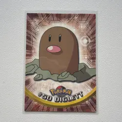 Diglett #50 Pokemon 1999 Topps TV Animation Edition Series 1 Blue Logo LP H3 - Image 1