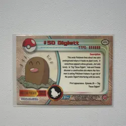 Diglett #50 Pokemon 1999 Topps TV Animation Edition Series 1 Blue Logo LP H3 - Image 2