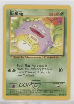 Koffing Pokemon Base Set #51 1999 - Image 1