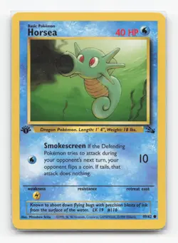 Pokemon TCG - Horsea 49/62 Moderately Played Common Fossil 1st Edition - Image 1