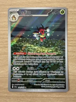 Pokemon TCG Ledian Stellar Crown Holo Card Illustration Rare 144/142 - NM - Image 1