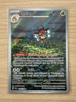Pokemon TCG Ledian Stellar Crown Holo Card Illustration Rare 144/142 - NM - Image 3