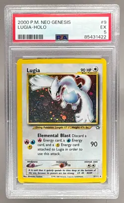 2000 Pokemon Neo Genesis 9 Lugia Holo PSA 5 85431422 - Image 1