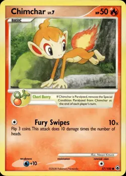 CHIMCHAR 57/100 COMMON MAJESTIC DAWN POKEMON LP - Image 1