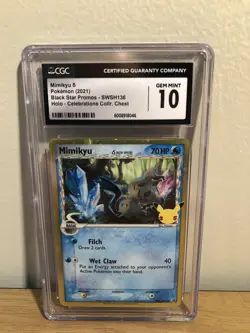 CGC Grade 10 2021 Mimikyu SWSH136 Delta Pokemon Celebrations Black Star Promo - Image 2