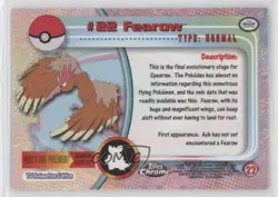 Fearow Topps Chrome Pokemon TV Animation Edition #22 2000 - Image 2